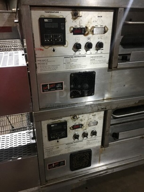 Middleby Marshall Commercial Natural Gas Powered Double Deck Conveyor Pizza Oven! All Stainless Steel! Model PS570G Serial 853650705! 2 X Your Bid! Makes One Unit! - Image 9 of 12