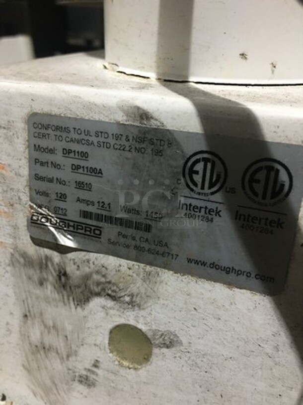Nice! Dough Pro Commercial Dough Press Machine! Model DP1100 Serial 16510! 120V 1 Phase! Works Great!
 - Image 9 of 10