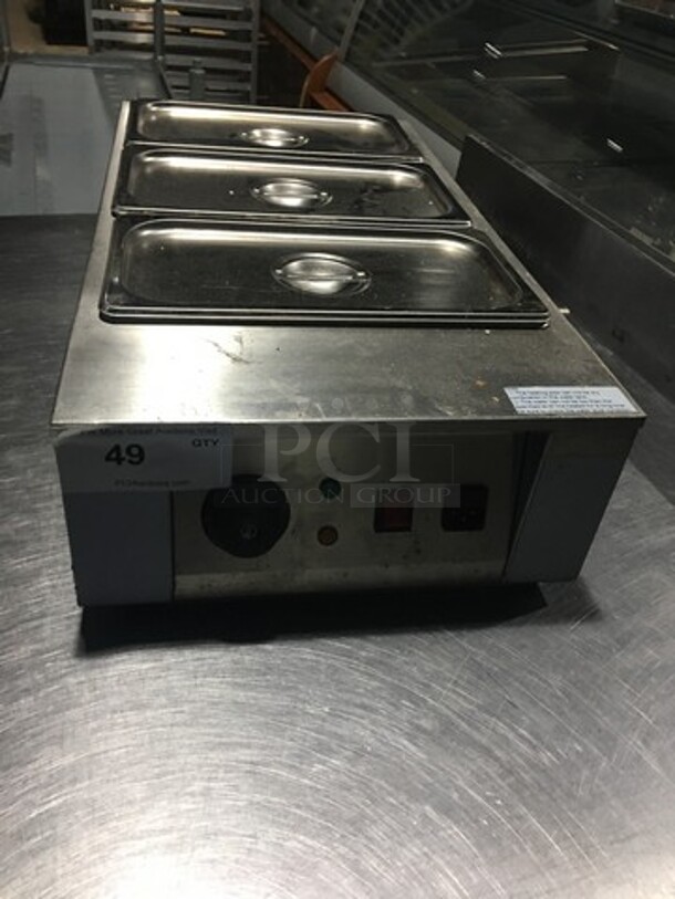 All Stainless Steel Countertop Food Warmer! With Drop In Pans & Lids! Model C2002! 110V!