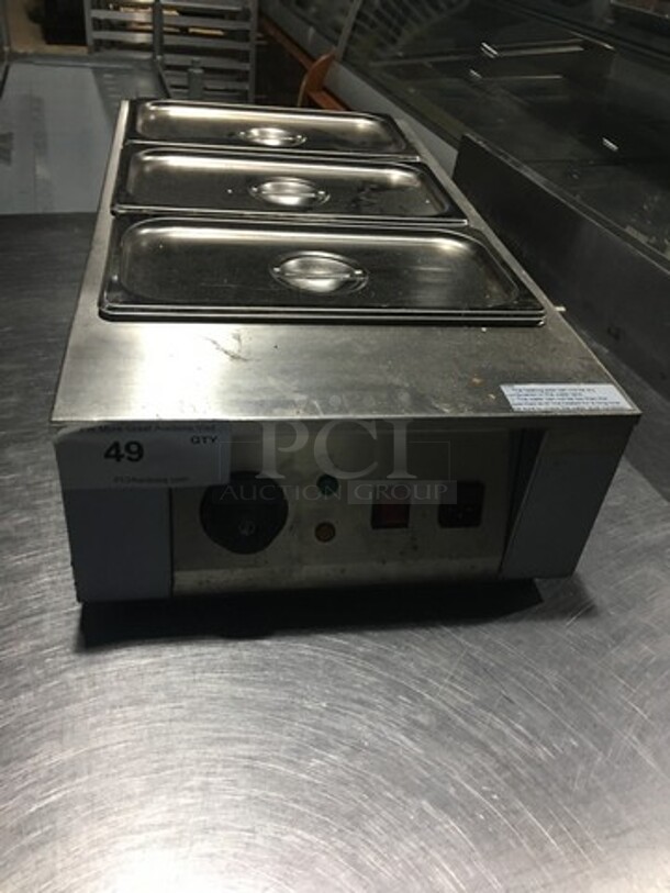 All Stainless Steel Countertop Food Warmer! With Drop In Pans & Lids! Model C2002! 110V! - Image 1 of 9