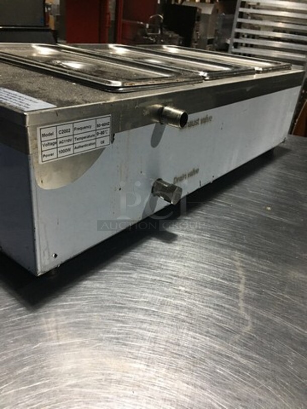 All Stainless Steel Countertop Food Warmer! With Drop In Pans & Lids! Model C2002! 110V! - Image 3 of 9