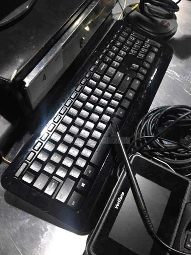 NICE! Gateway Complete POS System! With Keyboard & Scanner! With Corded Telephone! With Verifone Credit Card Reader!  - Image 4 of 8