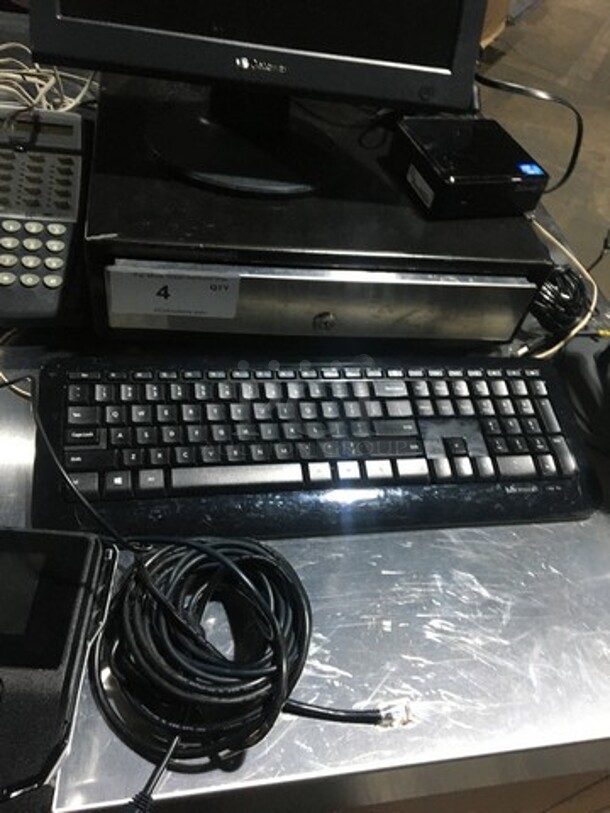 NICE! Gateway Complete POS System! With Keyboard & Scanner! With Corded Telephone! With Verifone Credit Card Reader!  - Image 8 of 8