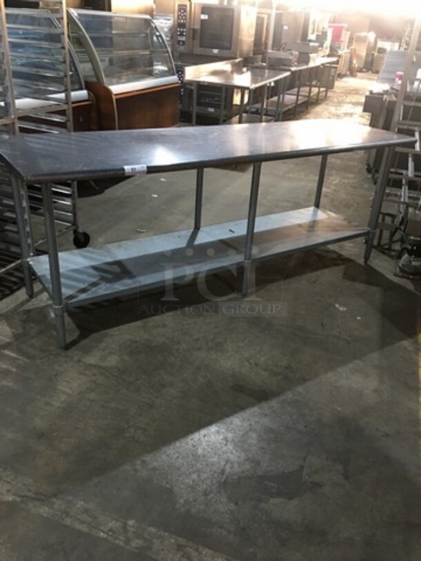 Duke Commercial Work/Prep Table! With Underneath Storage Space! All Stainless Steel! Model 416M! On Legs!