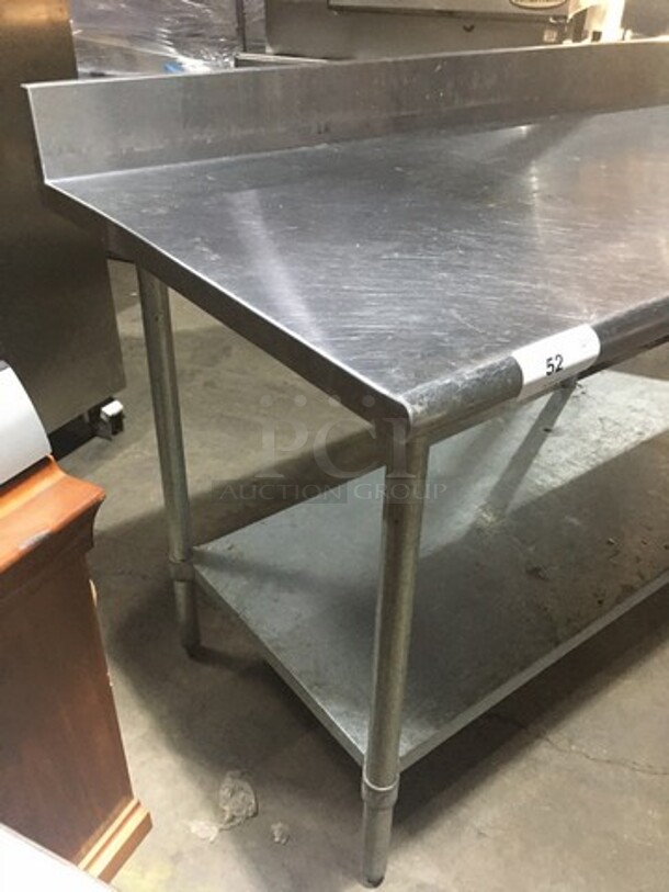 Duke Commercial Work/Prep Table! With Underneath Storage Space! With Backsplash! All Stainless Steel! Model 4165RM! On Legs! - Image 2 of 8