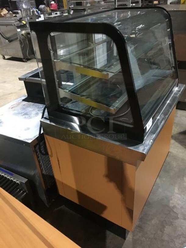 Federal Commercial Countertop Refrigerated Food Display Showcase! With Back Access Doors! On Serving/Prep Cabinet! With 2 Doors Underneath Storage Space!  - Image 3 of 9