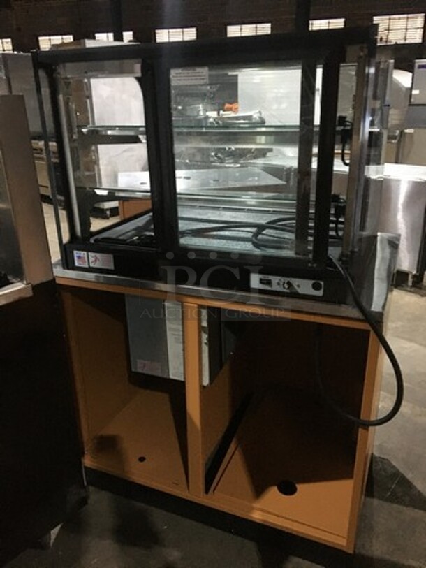 Federal Commercial Countertop Refrigerated Food Display Showcase! With Back Access Doors! On Serving/Prep Cabinet! With 2 Doors Underneath Storage Space!  - Image 4 of 9