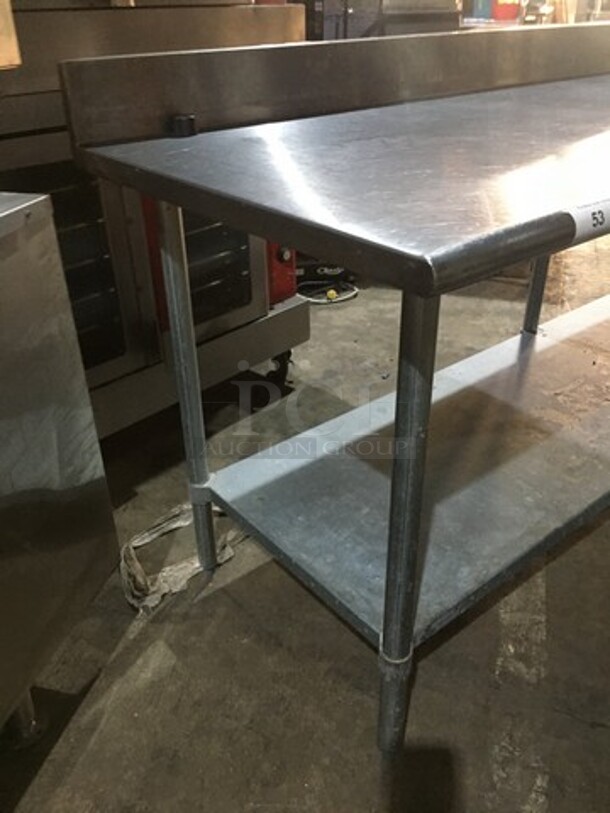 Duke Commercial Work/Prep Table! With Underneath Storage Space! With Backsplash! All Stainless Steel! Model 4165RM! On Legs! - Image 2 of 8