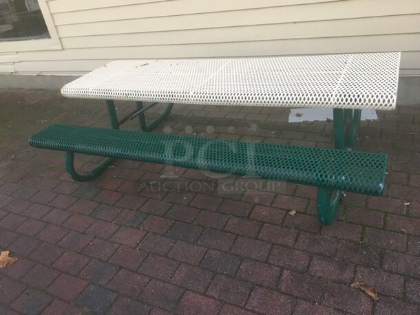 Outdoor Metal Booth Set Up! With Seats On Both Sides! - Image 2 of 3