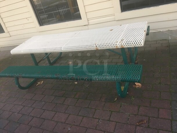 Outdoor Metal Booth Set Up! With Seats On Both Sides! - Image 1 of 3