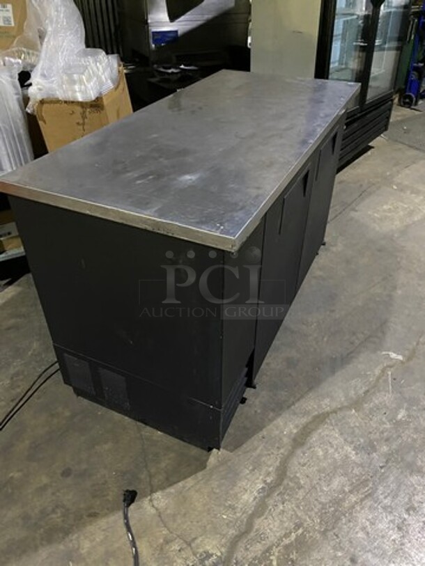 True Commercial Refrigerated 2 Door Bar Back! With Poly Coated Racks! With Stainless Steel Work Top! - Image 3 of 8