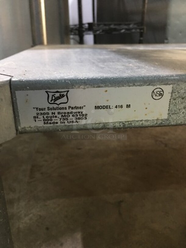 Duke Commercial Work/Prep Table! With Underneath Storage Space! All Stainless Steel! Model 416M! On Legs! - Image 7 of 7