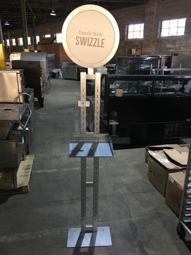 Metal Display Stand! With Shelf! - Image 1 of 4