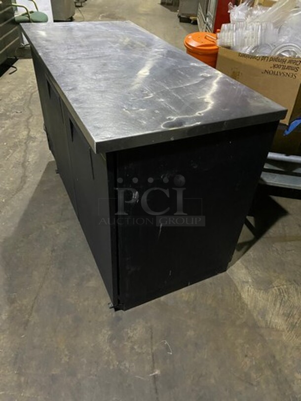 True Commercial Refrigerated 2 Door Bar Back! With Poly Coated Racks! With Stainless Steel Work Top! - Image 7 of 8