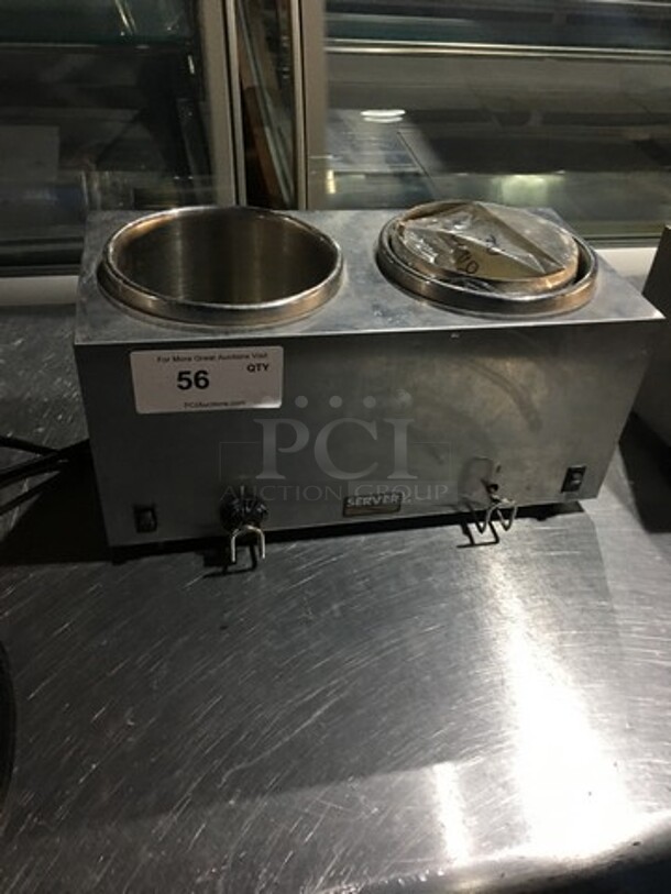 Server Commercial Countertop 2 Well Soup/Sauce Warmer! All Stainless Steel! Model TWINFS! 120V!