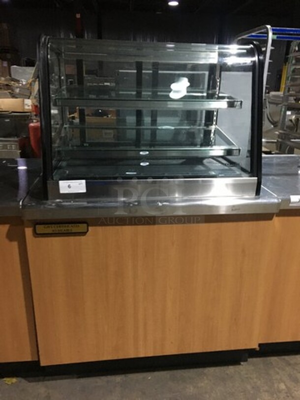 Federal Commercial Countertop Refrigerated Food Display Showcase! With Back Access Doors! On Serving/Prep Cabinet! With 2 Doors Underneath Storage Space! 