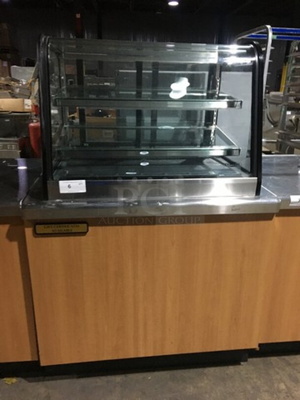 Federal Commercial Countertop Refrigerated Food Display Showcase! With Back Access Doors! On Serving/Prep Cabinet! With 2 Doors Underneath Storage Space!  - Image 1 of 9