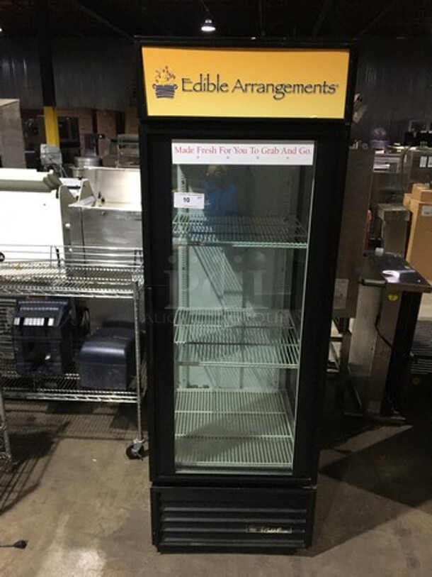 True Commercial Single Door Reach In Cooler Merchandiser! With Glass On Both Sides! Model GEM23 Serial 14686560! 115V 1Phase!