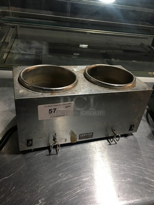 Server Commercial Countertop 2 Well Soup/Sauce Warmer! All Stainless Steel! Model TWINFS! 120V!