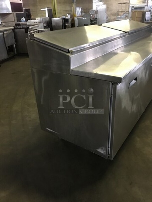 Randell Refrigerated Pizza Prep Table! With 3 Door Storage Underneath! Model 8395N Serial T16614-! 115V 1 Phase! On Commercial Casters!
 - Image 2 of 11