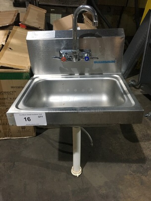 Advance Tabco Commercial Wall Mount Hand Sink! With Faucet! All Stainless Steel! Model 7PS60! 