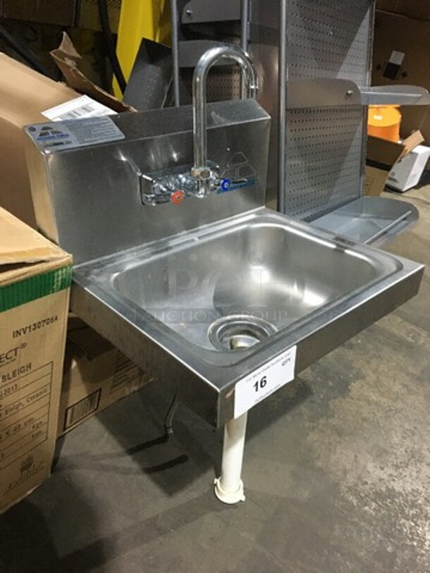 Advance Tabco Commercial Wall Mount Hand Sink! With Faucet! All Stainless Steel! Model 7PS60!  - Image 2 of 8