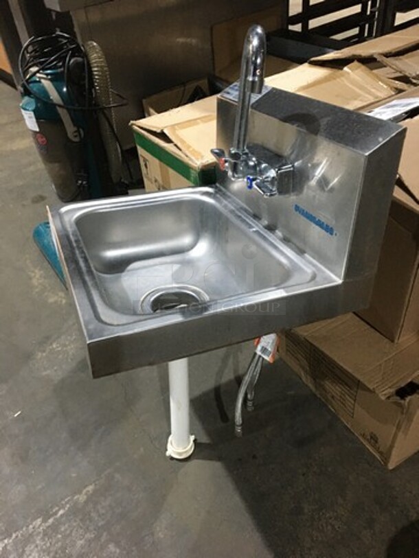 Advance Tabco Commercial Wall Mount Hand Sink! With Faucet! All Stainless Steel! Model 7PS60!  - Image 3 of 8