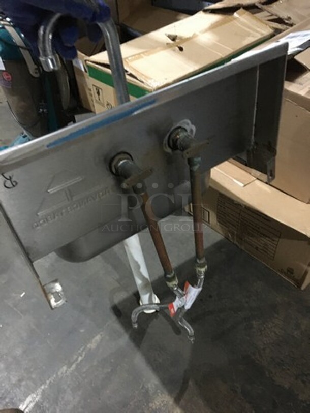 Advance Tabco Commercial Wall Mount Hand Sink! With Faucet! All Stainless Steel! Model 7PS60!  - Image 4 of 8