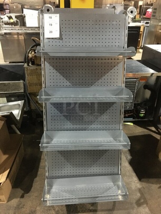 Metal Wall Mount 4 Shelf Display Rack! - Image 1 of 6