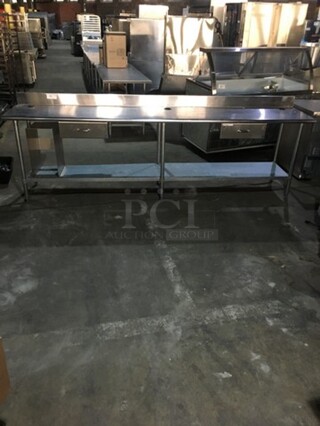 WOW! Duke Commercial Work/Prep Table! With 2 Drawers! With Backsplash! With Underneath Storage Space! All Stainless Steel! On Legs!