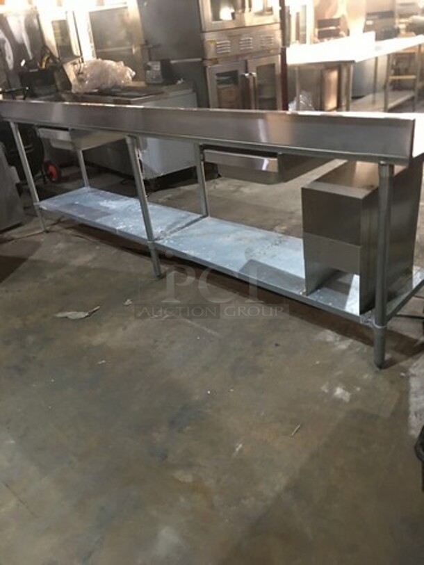 WOW! Duke Commercial Work/Prep Table! With 2 Drawers! With Backsplash! With Underneath Storage Space! All Stainless Steel! On Legs! - Image 4 of 12
