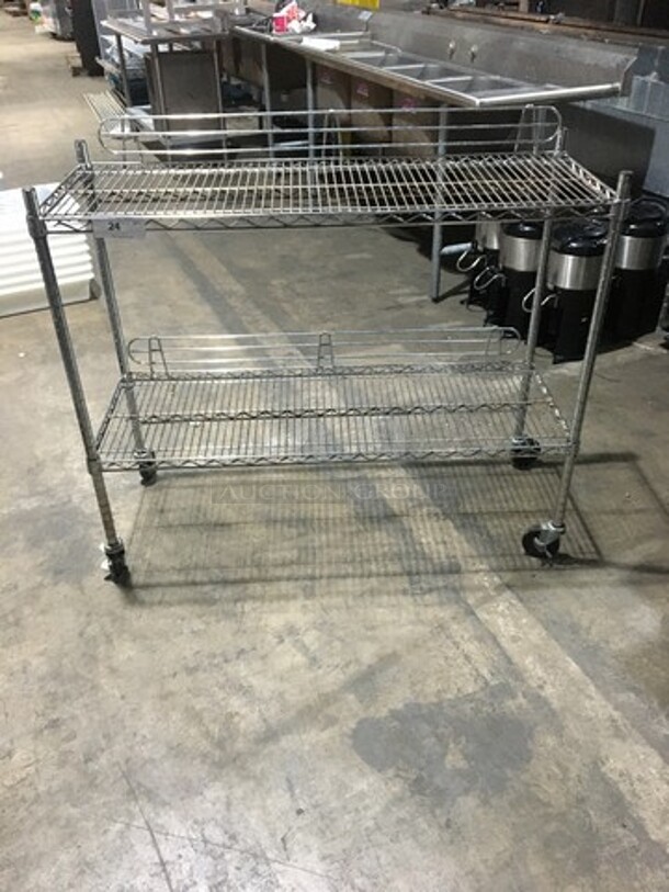 2 Tier Metro Rack! With Backsplash! On Casters! - Image 1 of 8