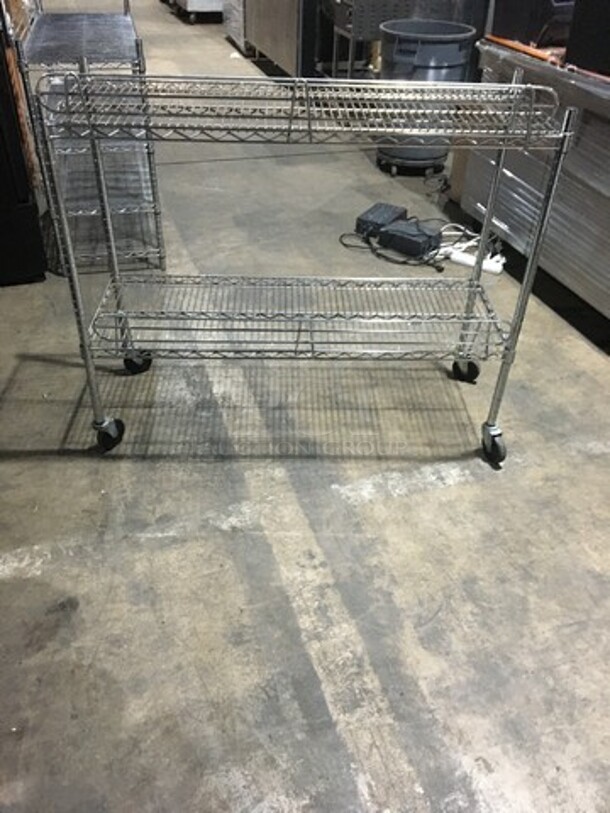 2 Tier Metro Rack! With Backsplash! On Casters! - Image 3 of 8