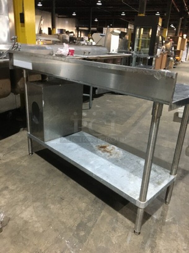All Stainless Steel Work/Prep Table! With Backsplash! With Underneath Storage Space! On Legs! - Image 3 of 8