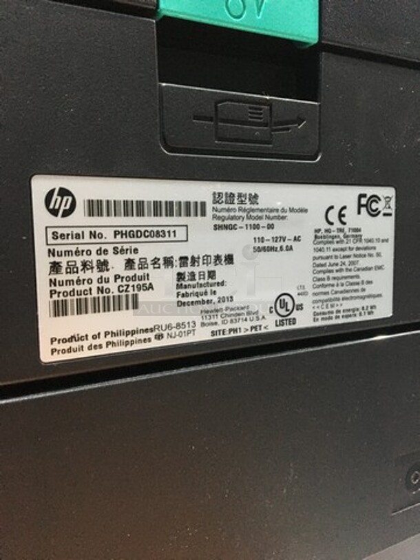 HP Countertop Printer! Model SHNGC110000 Serial PHGDC08311! 110/127V! - Image 5 of 9