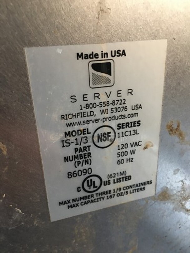 Server Intelliserv Commercial Countertop Food Warmer! Model IS1/3! 120V! - Image 6 of 7