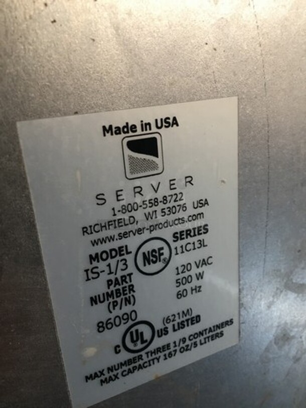 Server Intelliserv Commercial Countertop Food Warmer! Model IS1/3! 120V! - Image 7 of 8
