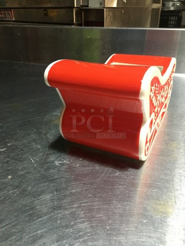 NICE! ALL ONE MONEY! Ceramic "Santa's Sleigh" Arrangement Holder!  - Image 5 of 8