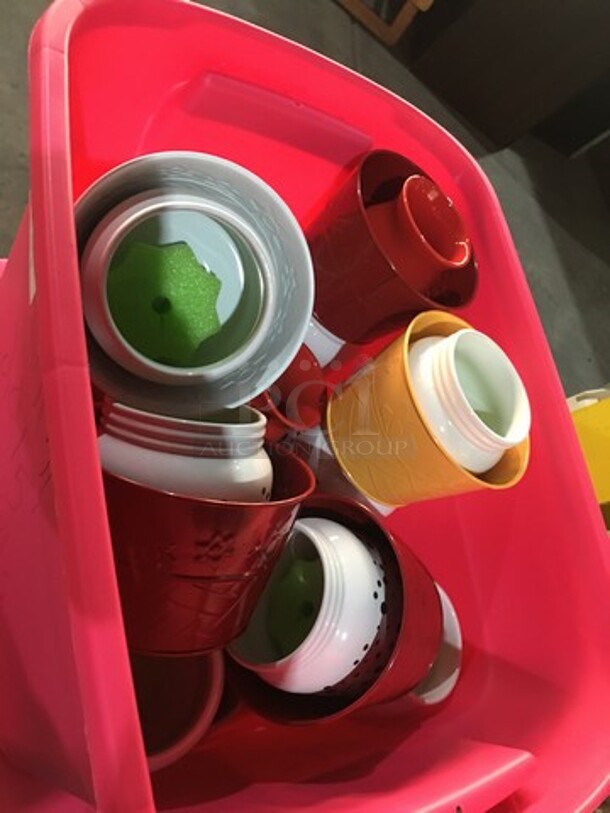 ALL ONE MONEY! Assorted Ceramic Vases & Metal Buckets! With Sterilite Poly Bin! - Image 8 of 8