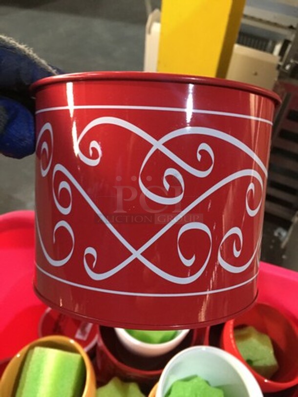 ALL ONE MONEY! Assorted Ceramic Vases & Metal Buckets! With Sterilite Poly Bin! - Image 8 of 9