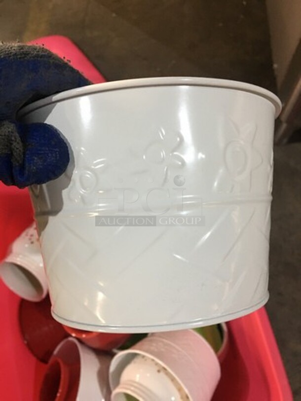 ALL ONE MONEY! Assorted Ceramic Vases & Metal Buckets! With Sterilite Poly Bin! - Image 6 of 11