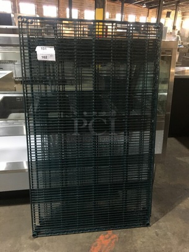 Metro Antimicrobial Green Epoxy Coated Metal 4 Tier Metro Rack! On Legs!