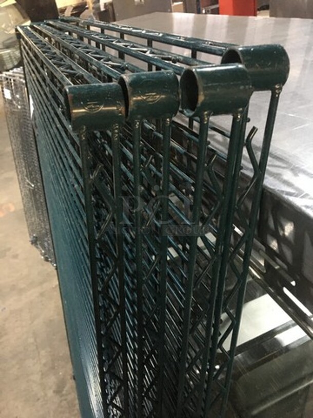 Metro Antimicrobial Green Epoxy Coated Metal 4 Tier Metro Rack! On Legs! - Image 2 of 5