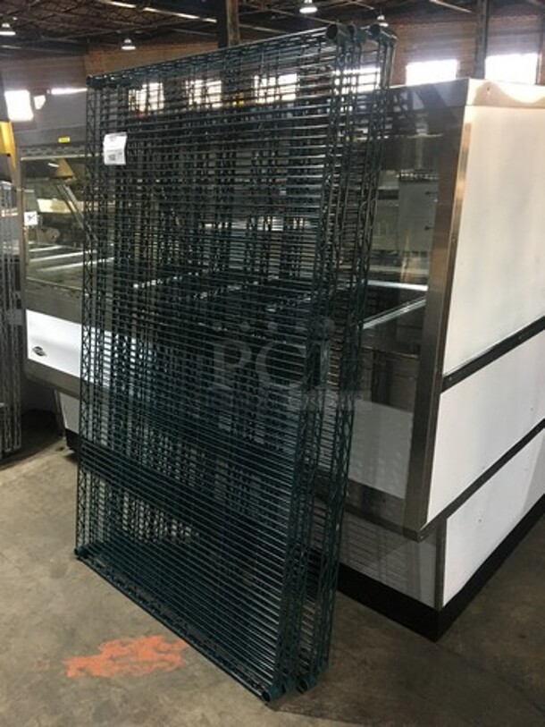 Metro Antimicrobial Green Epoxy Coated Metal 4 Tier Metro Rack! On Legs! - Image 3 of 5