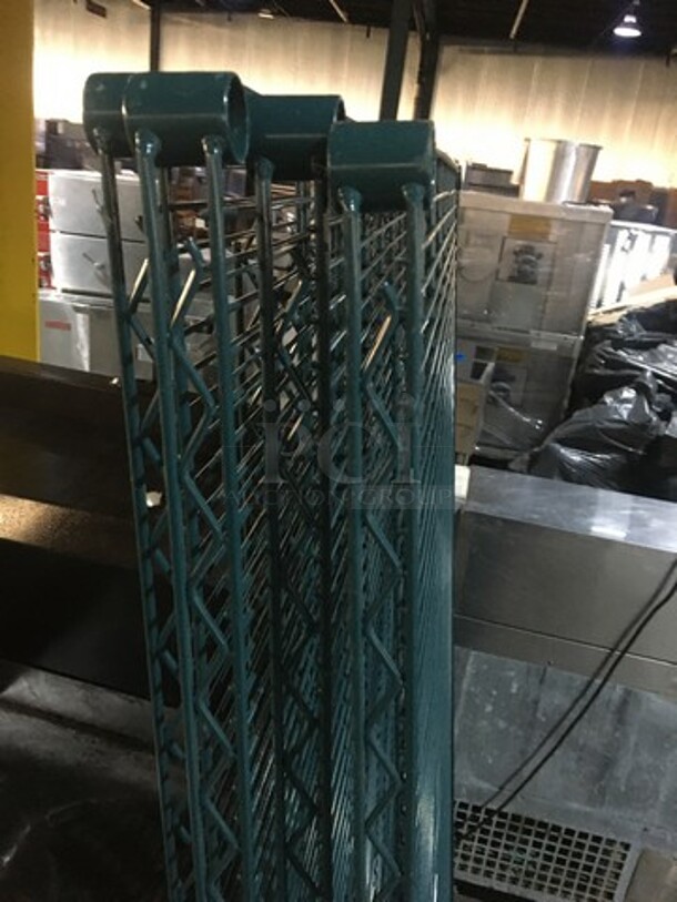 Metro Antimicrobial Green Epoxy Coated Metal 4 Tier Metro Rack! On Legs! - Image 2 of 6