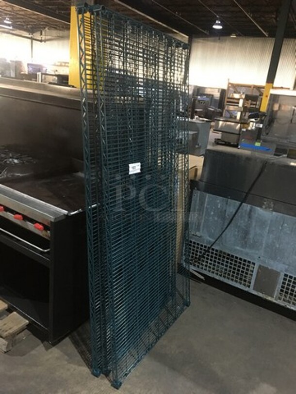 Metro Antimicrobial Green Epoxy Coated Metal 4 Tier Metro Rack! On Legs! - Image 3 of 6
