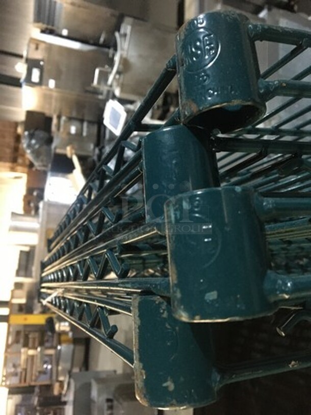 Metro Antimicrobial Green Epoxy Coated Metal 4 Tier Metro Rack! On Legs! - Image 5 of 6
