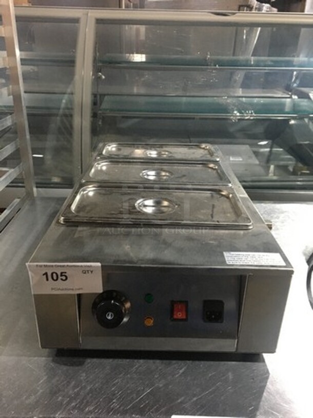 All Stainless Steel Countertop Food Warmer! With Drop In Pans & Lids! Model C2002! 110V!