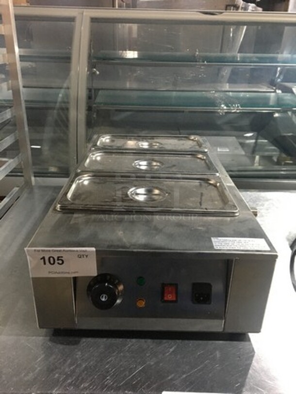 All Stainless Steel Countertop Food Warmer! With Drop In Pans & Lids! Model C2002! 110V! - Image 1 of 9