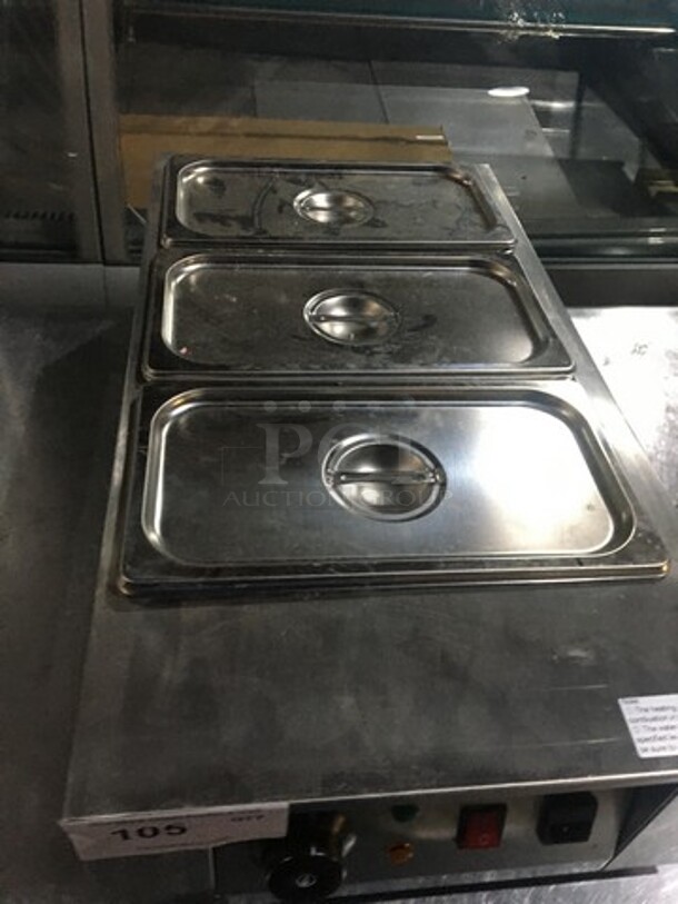 All Stainless Steel Countertop Food Warmer! With Drop In Pans & Lids! Model C2002! 110V! - Image 4 of 9